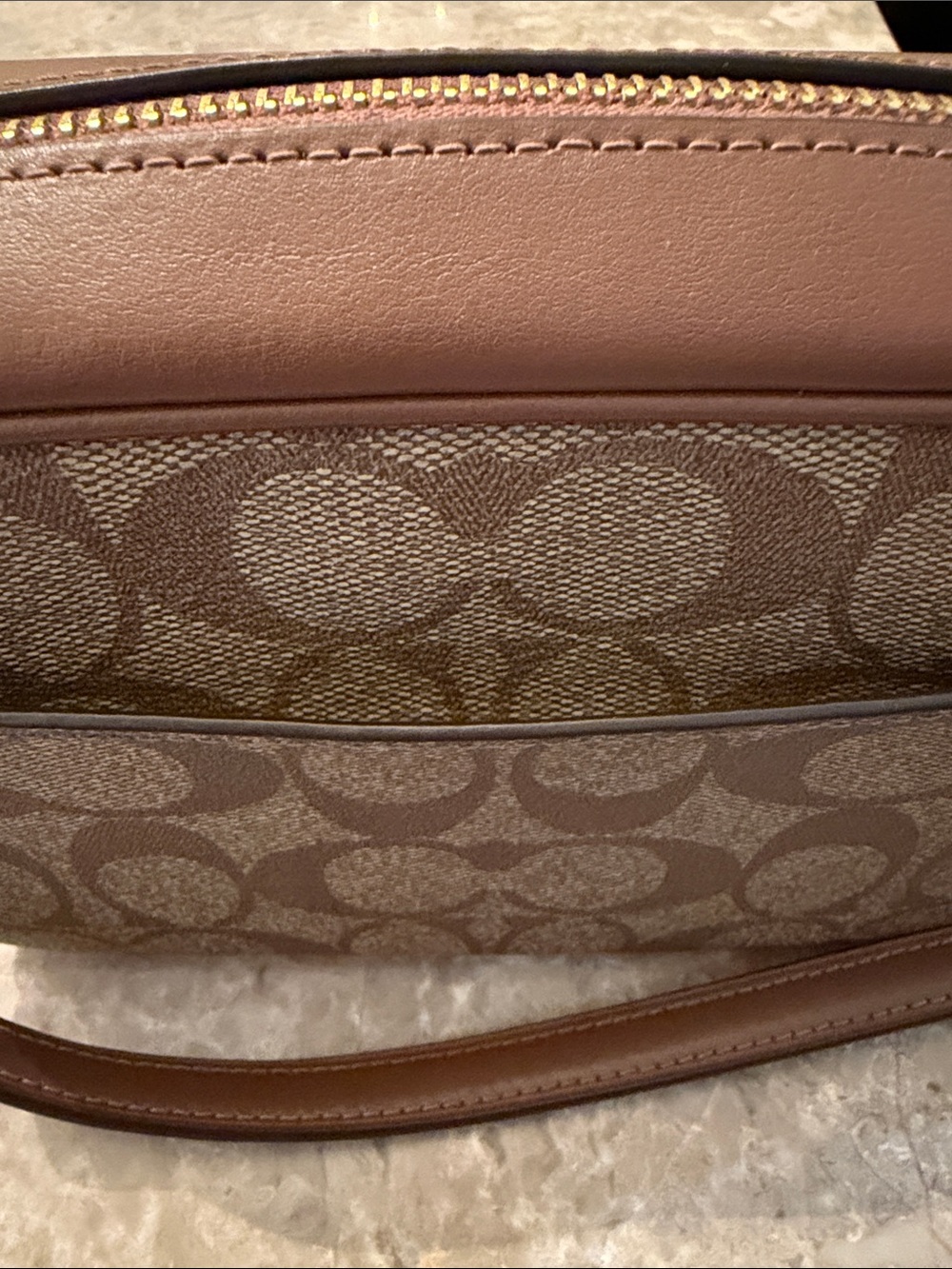Coach Mini Jamie Camera Bag Tan Signature coated canvas with Brown Leather Trim - Picture 17 of 17